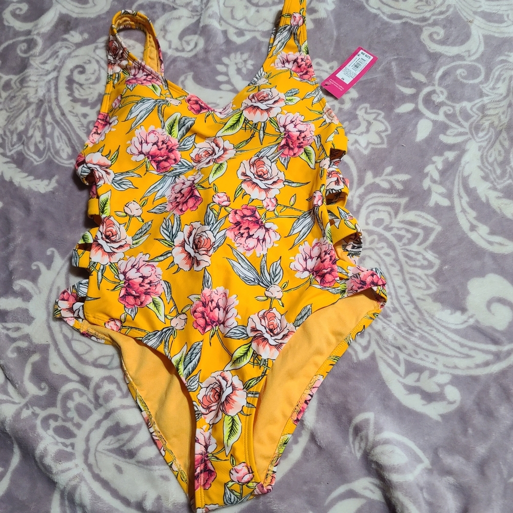 Floral yellow swimsuit